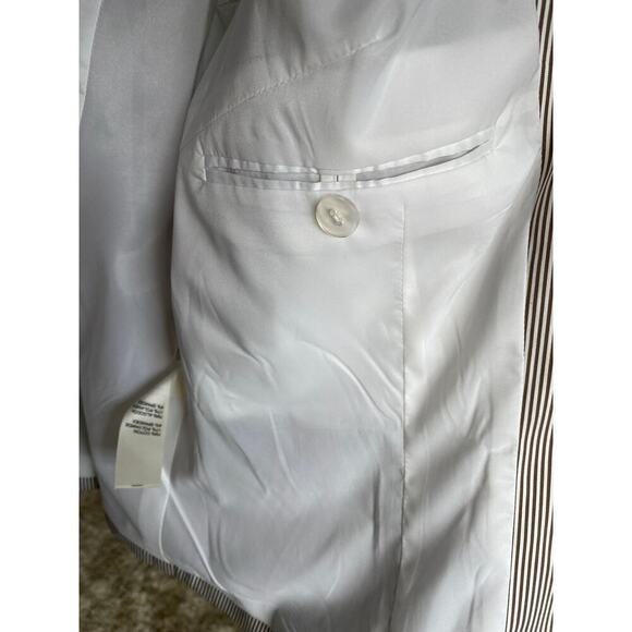 Doncaster Striped Peplum Blazer Suit Pant French Scandi Business Parisian Preppy - Picture 8 of 13